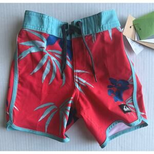 Quicksilver Boys Surfsilk Hawaiian Swim Suit Trunks Board Shorts Sz 2 New W/Tags
